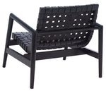 Safavieh Bellona Leather Woven Accent Chair , ACH1004 - Black