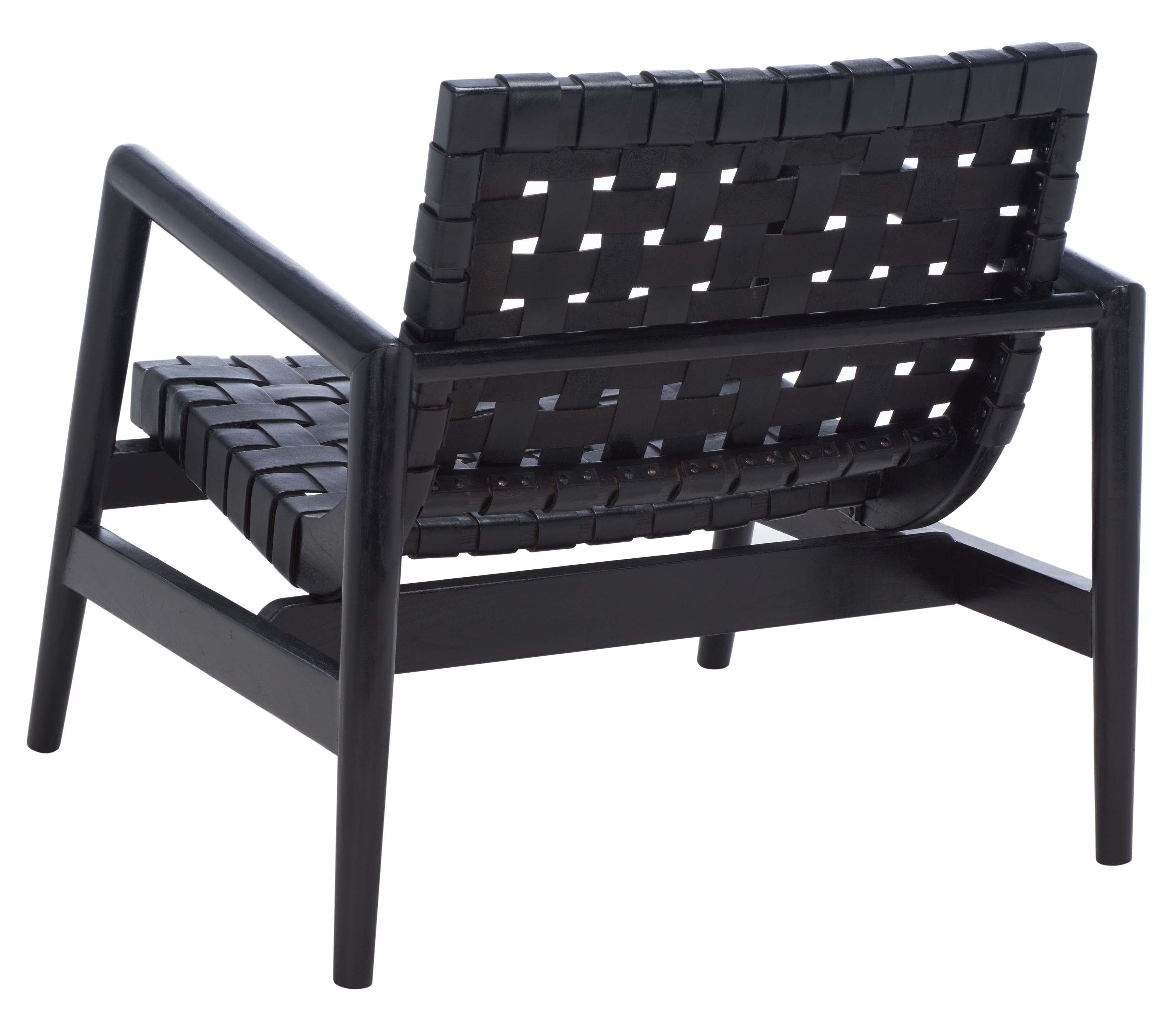 Safavieh Bellona Leather Woven Accent Chair , ACH1004 - Black