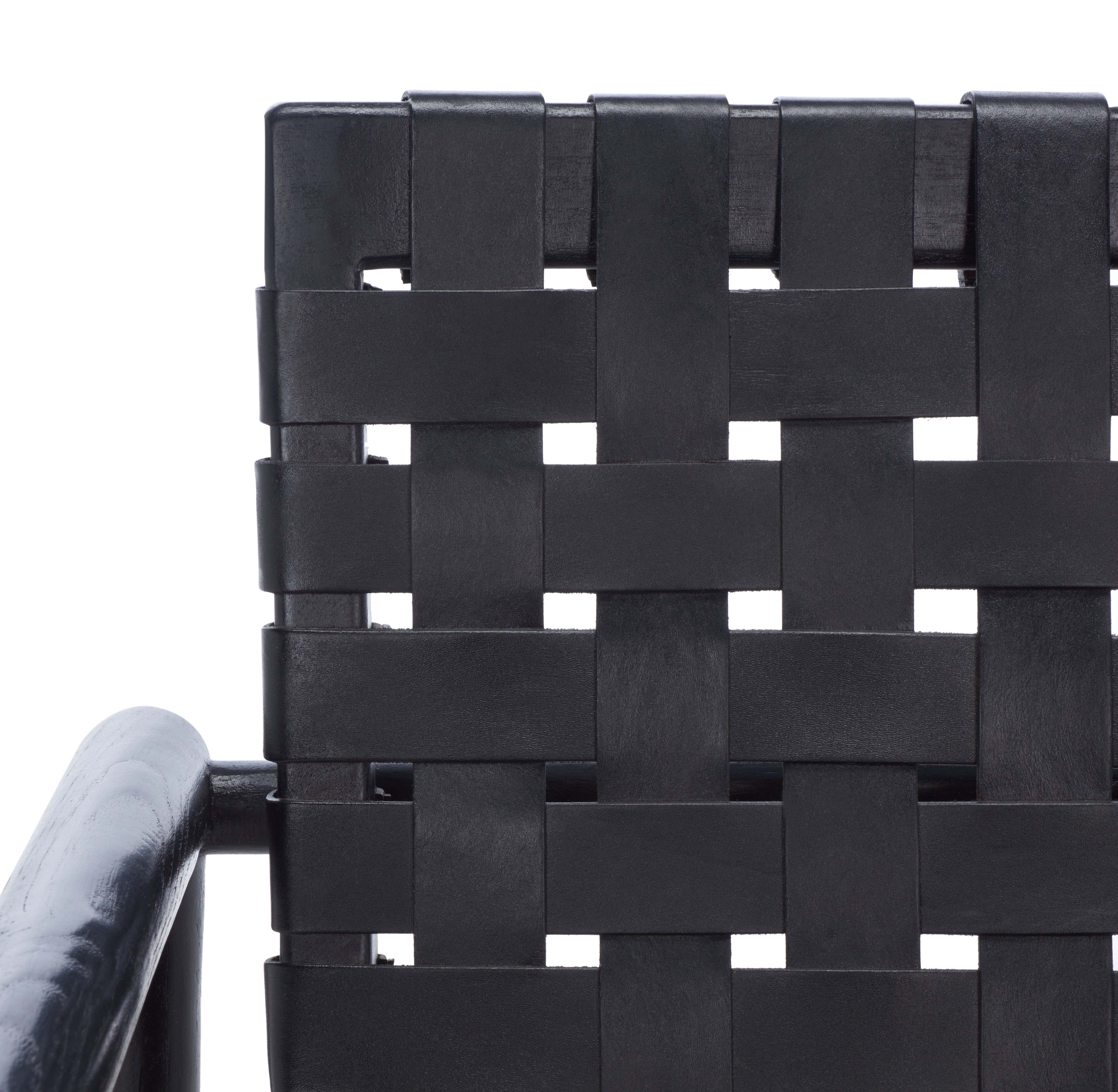 Safavieh Bellona Leather Woven Accent Chair , ACH1004 - Black