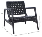 Safavieh Bellona Leather Woven Accent Chair , ACH1004 - Black