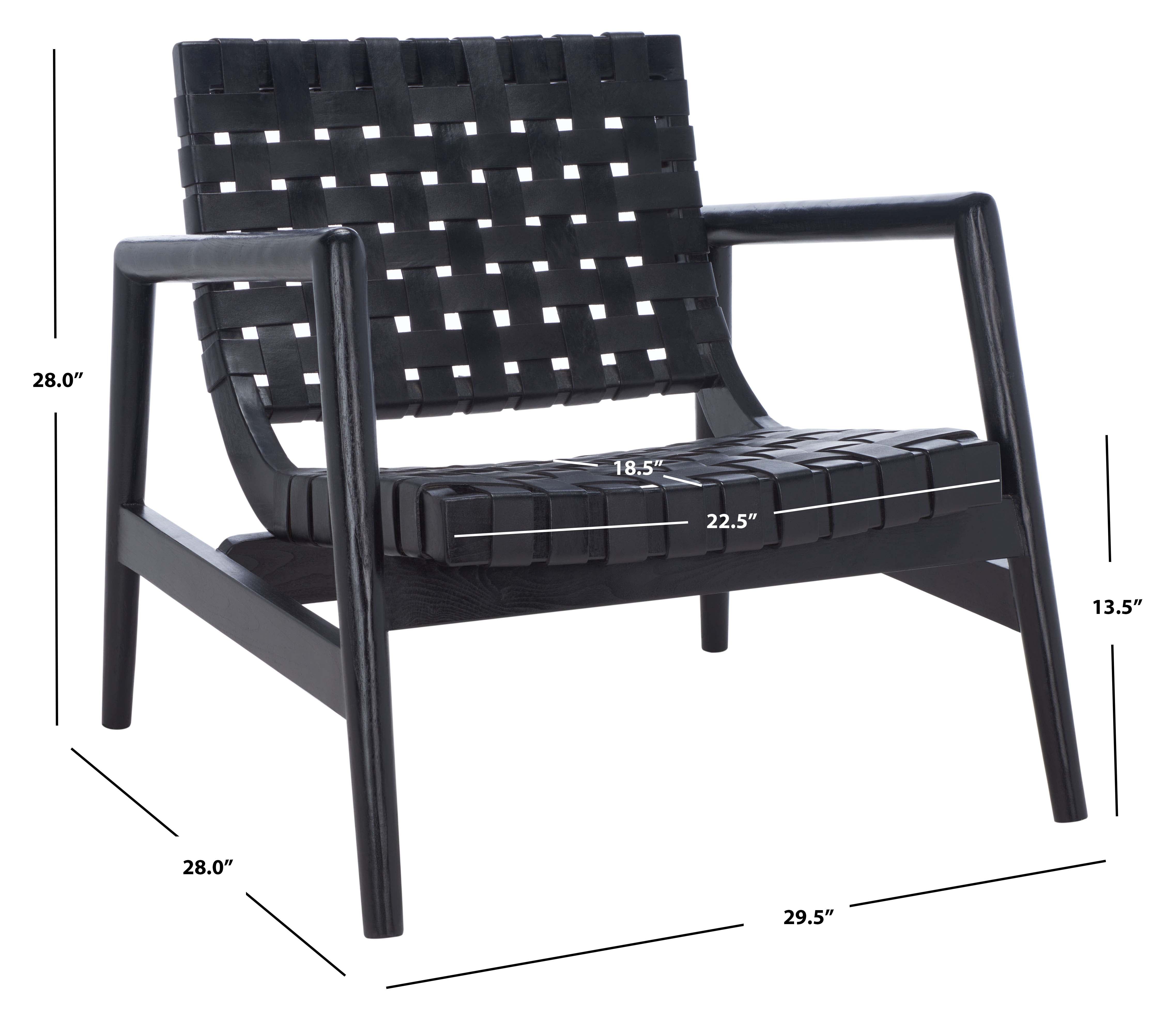 Safavieh Bellona Leather Woven Accent Chair , ACH1004 - Black