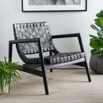 Safavieh Bellona Leather Woven Accent Chair , ACH1004 - Black