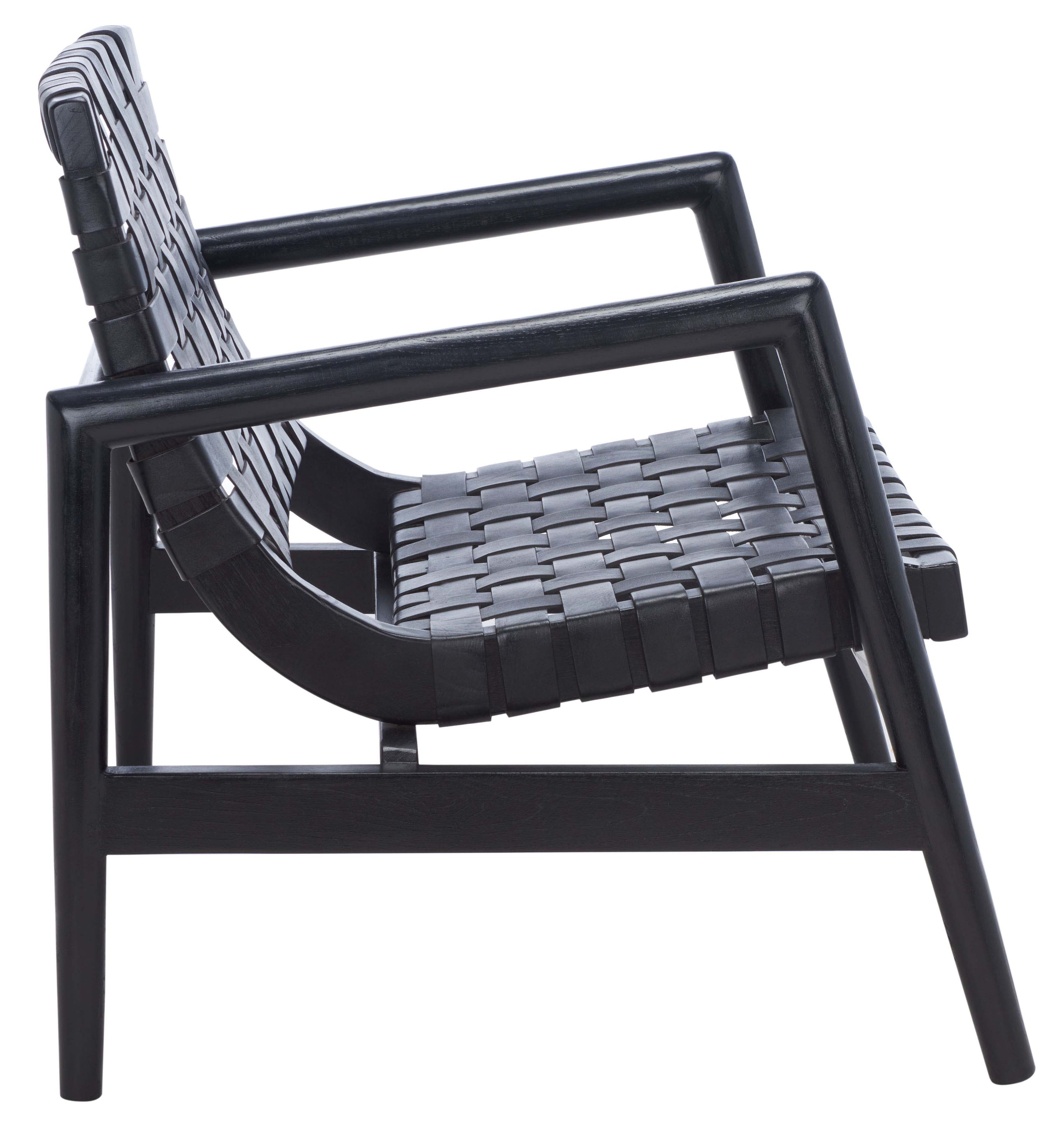 Safavieh Bellona Leather Woven Accent Chair , ACH1004 - Black