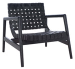 Safavieh Bellona Leather Woven Accent Chair , ACH1004 - Black