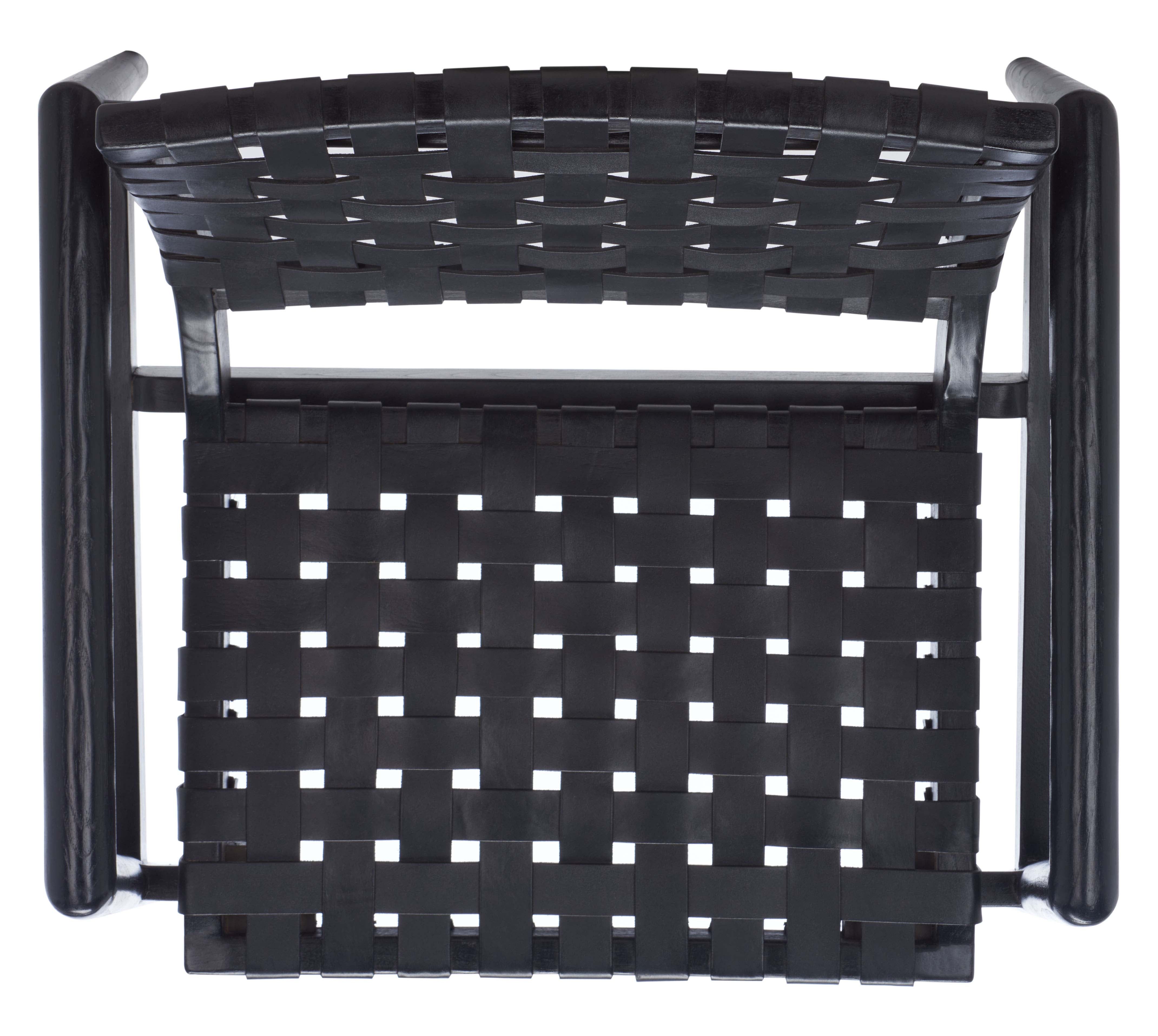 Safavieh Bellona Leather Woven Accent Chair , ACH1004 - Black