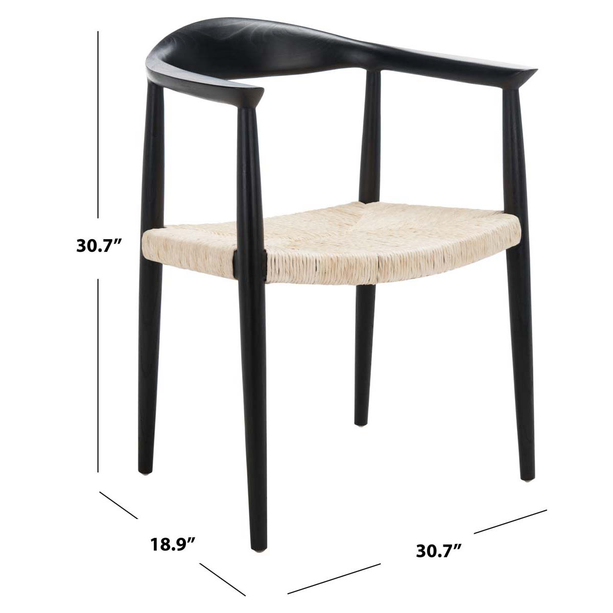 Safavieh Volta Foc Twist Accent Chair , ACH1009 - Black / Natural