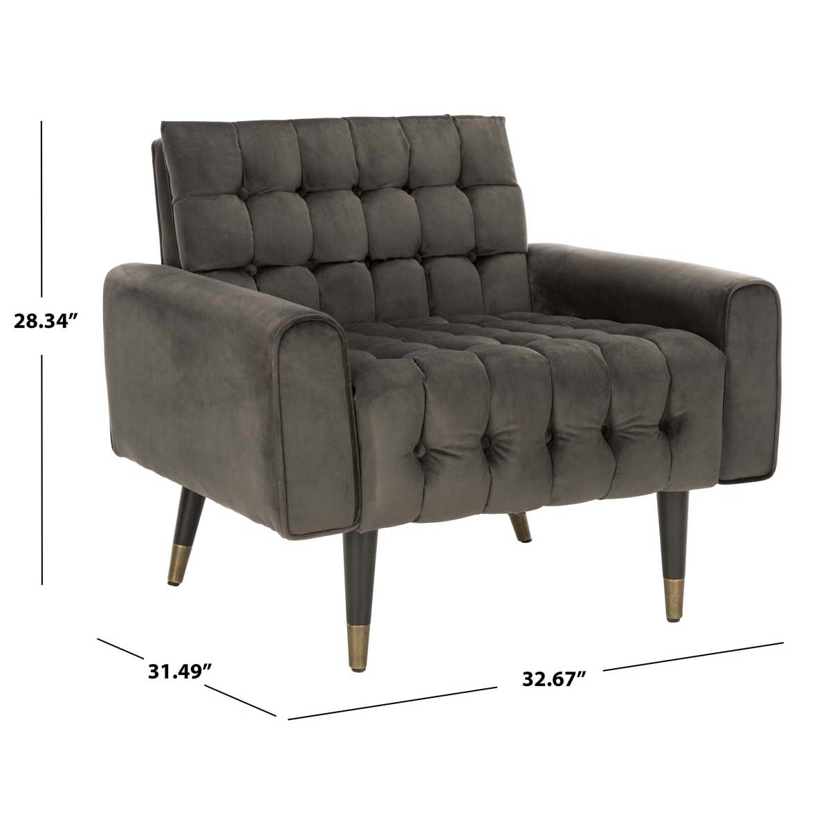 Safavieh Amaris Tufted Accent Chair , ACH4503 - Shale/Black