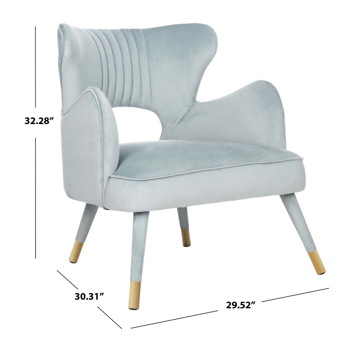 Safavieh Blair Wingback Accent Chair , ACH4504 - Slate Blue/Gold