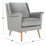 Safavieh Astrid Mid Century Arm Chair , ACH4507 - Stone Velvet/Natural