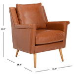 Safavieh Astrid Mid Century Arm Chair , ACH4507 - Cognac Pu/Natural