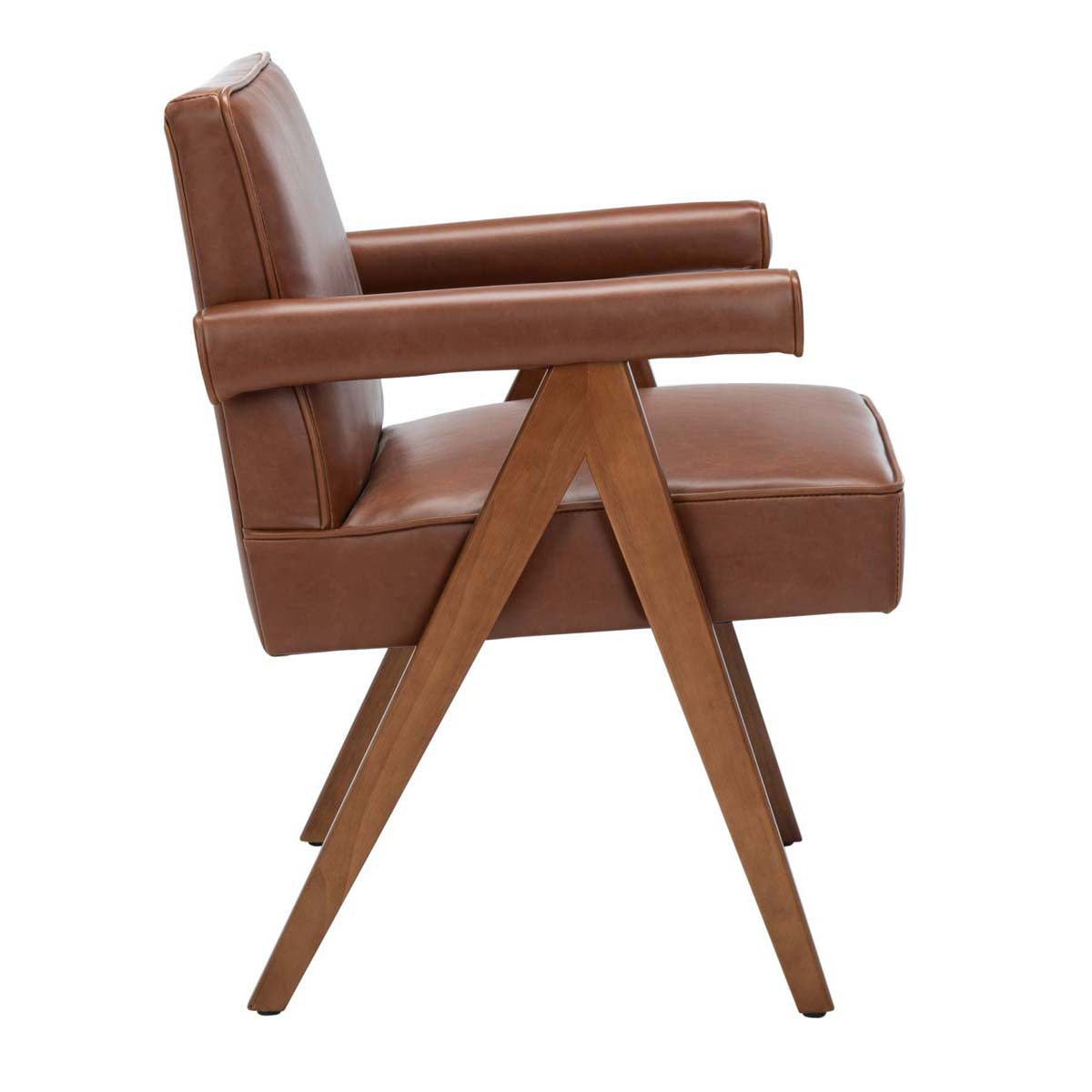 Safavieh Suri Mid Century Arm Chair , ACH4508 - Cognac Pu/Walnut