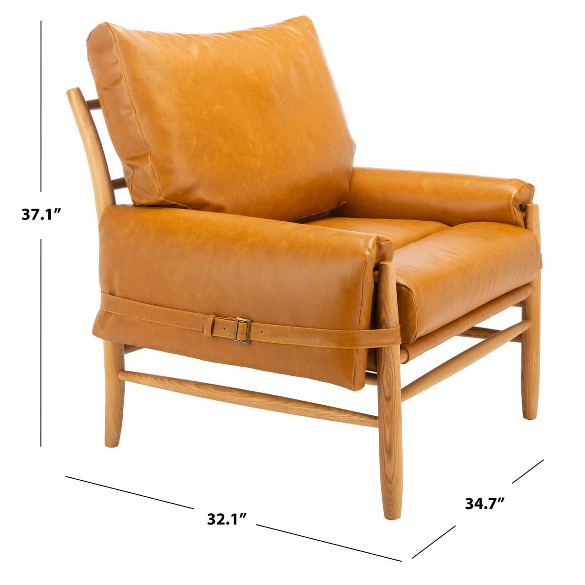 Safavieh Oslo Mid Century Arm Chair, ACH4509 - Caramel/Natural