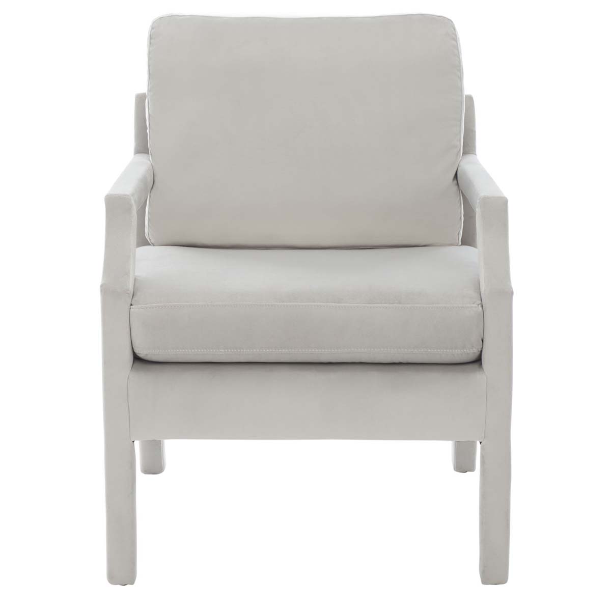 Safavieh Genoa Upholstered Arm Chair , ACH4510 - Light Grey Velvet