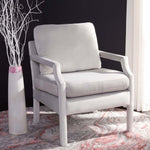 Safavieh Genoa Upholstered Arm Chair , ACH4510 - Light Grey Velvet