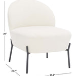 Safavieh Brax Petite Slipper Chair , ACH5101 - Cream / Black