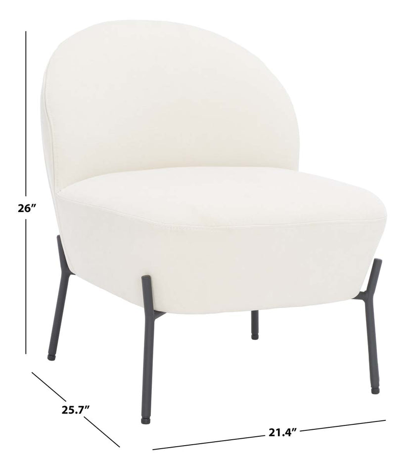 Safavieh Brax Petite Slipper Chair , ACH5101 - Cream / Black
