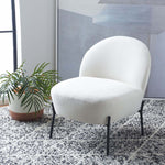 Safavieh Brax Petite Slipper Chair , ACH5101 - Cream / Black