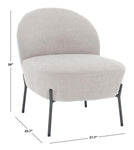 Safavieh Brax Petite Slipper Chair , ACH5101 - Light Grey / Black