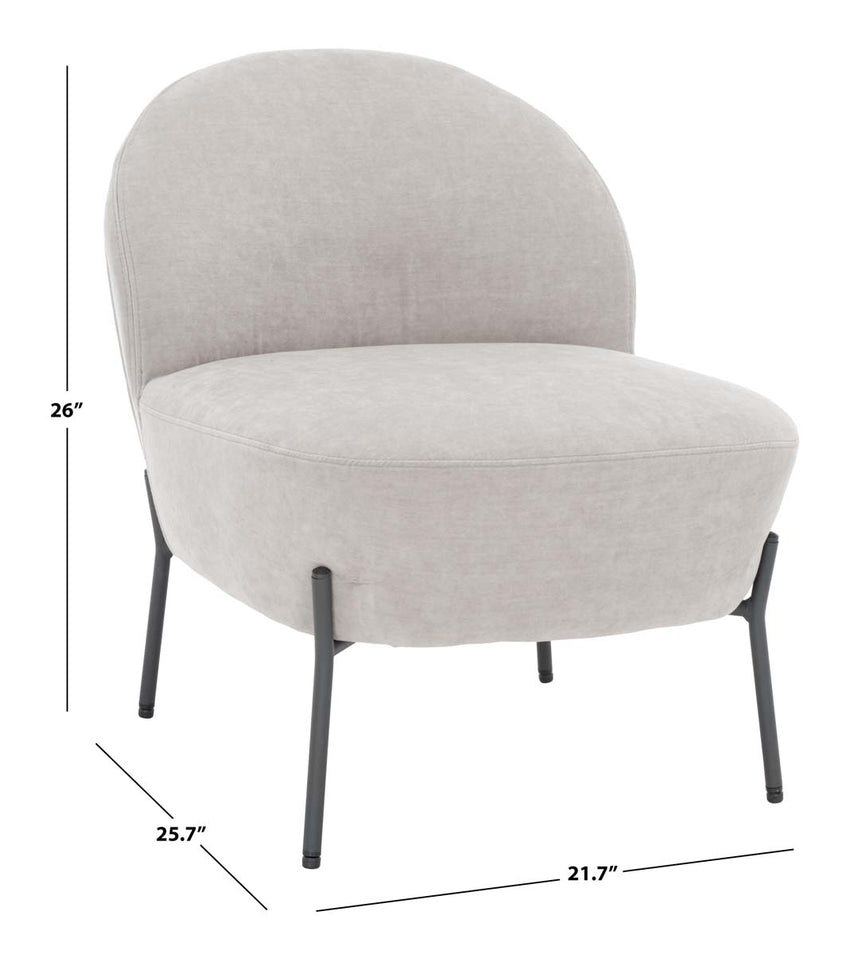 Safavieh Brax Petite Slipper Chair , ACH5101 - Light Grey / Black