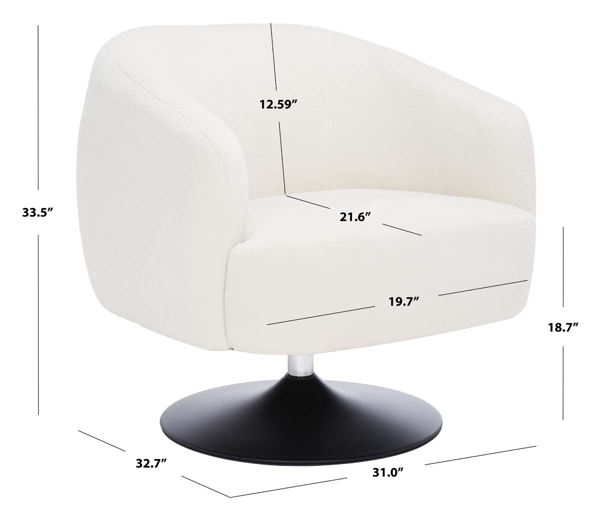 Safavieh Ezro Upholstered Accent Chair , ACH5105 - Cream / Black