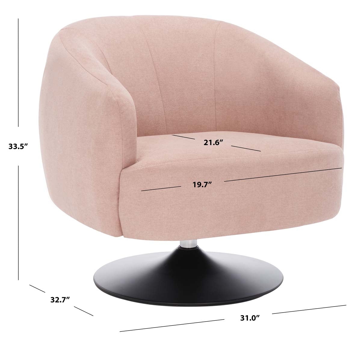 Safavieh Ezro Upholstered Accent Chair , ACH5105 - Blush / Black