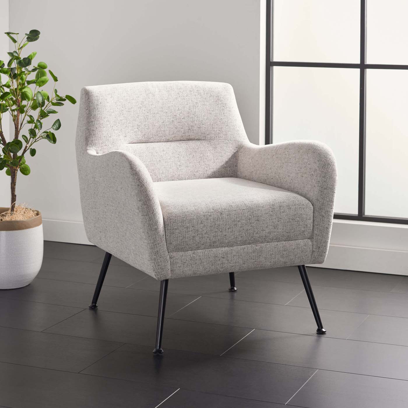 Safavieh Tilbrook Arm Chair , ACH5203 - Light Grey / Black