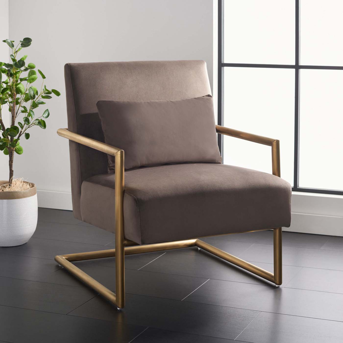 Safavieh Konomi Arm Chair , ACH5204 - Dark Taupe