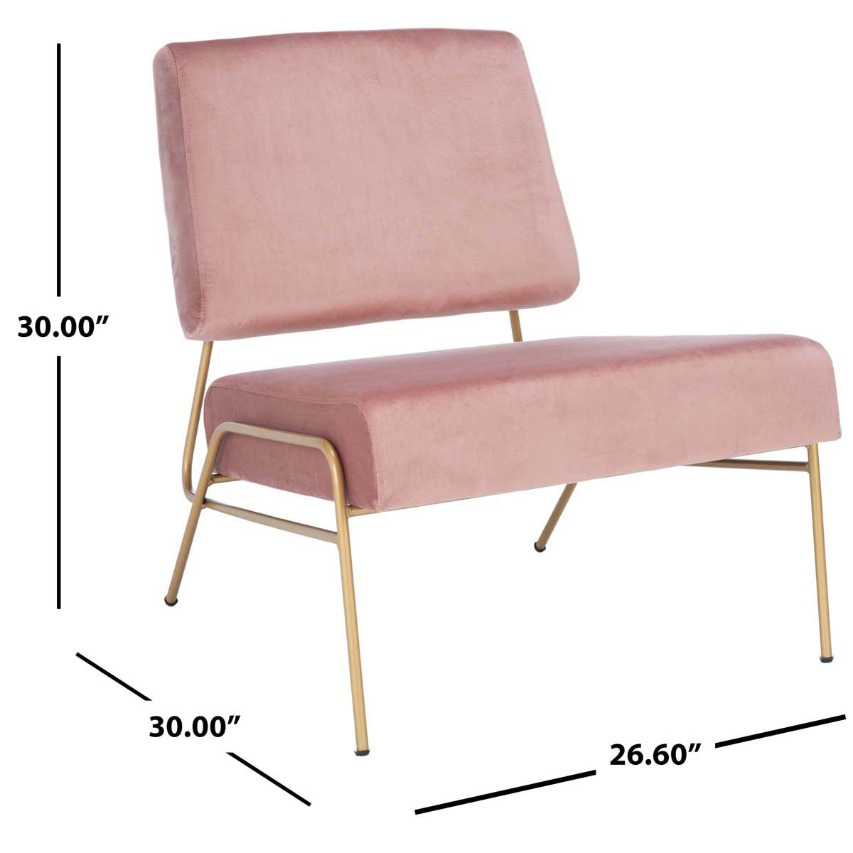 Safavieh Romilly Velvet Accent Chair , ACH6203 - Dusty Rose Velvet/Gold