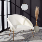 Safavieh Mandi Velvet Accent Chair , ACH6204 - Creme / Gold