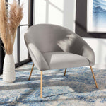 Safavieh Mandi Velvet Accent Chair , ACH6204 - Grey / Gold