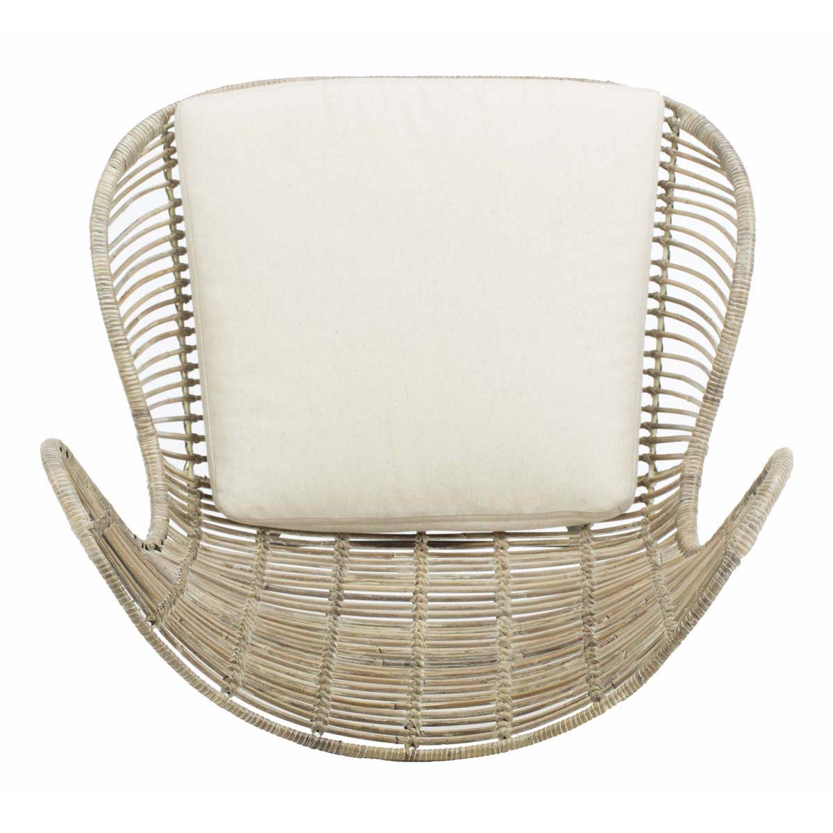 Safavieh Malia Rattan Wingback Armchair , ACH6500 - White Wash/White Cushion