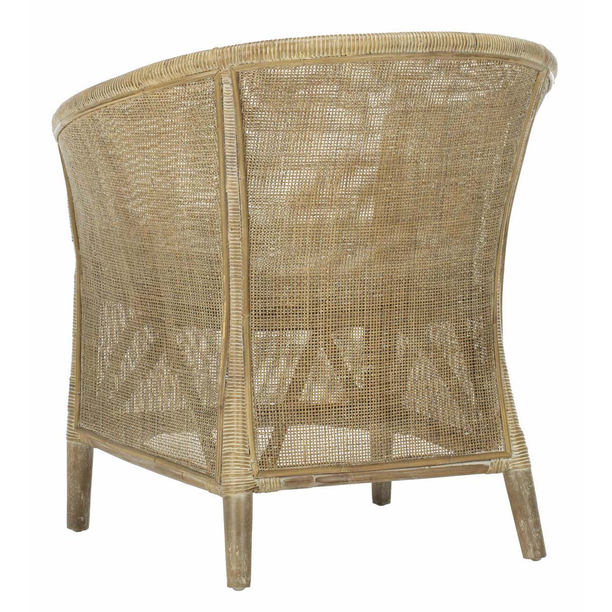 Safavieh Alexana Rattan Armchair , ACH6502 - White Wash/White Cushion
