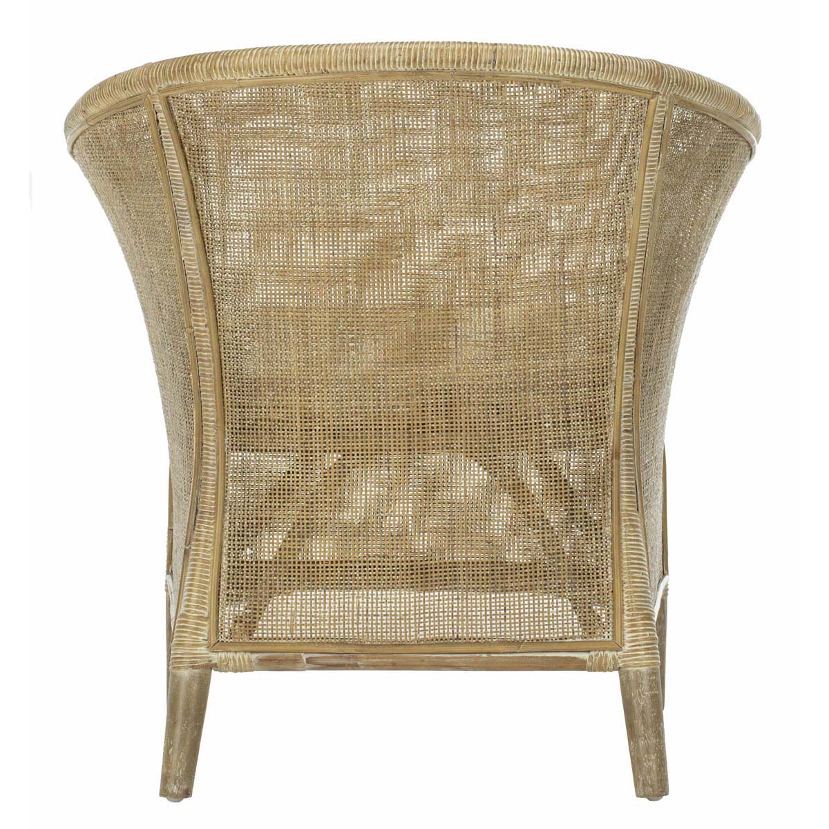 Safavieh Alexana Rattan Armchair , ACH6502 - White Wash/White Cushion