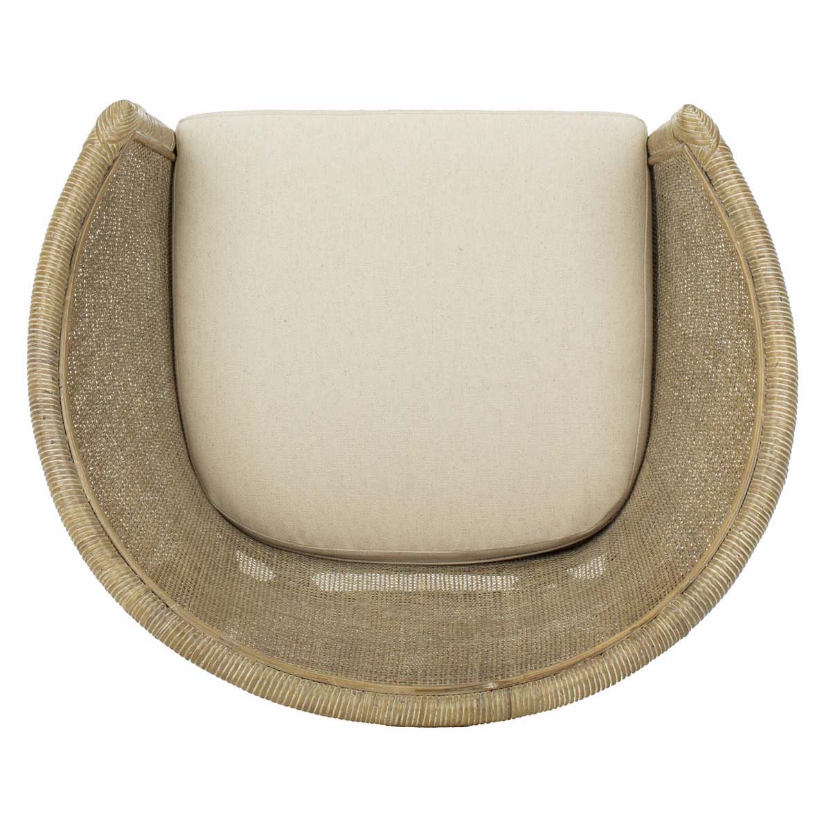 Safavieh Alexana Rattan Armchair , ACH6502 - White Wash/White Cushion