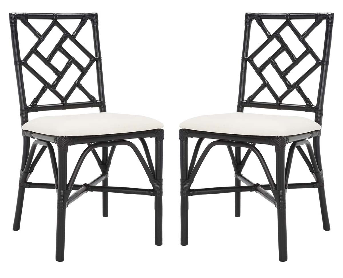 Safavieh Bhumi Accent Chair W/ Cushion (Set of 2) , ACH6509 - Black/White