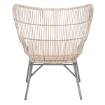 Safavieh Lenu Rattan Accent Chair With Cushion, ACH6510 - Grey White Wash/Black