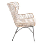 Safavieh Lenu Rattan Accent Chair With Cushion, ACH6510 - Grey White Wash/Black