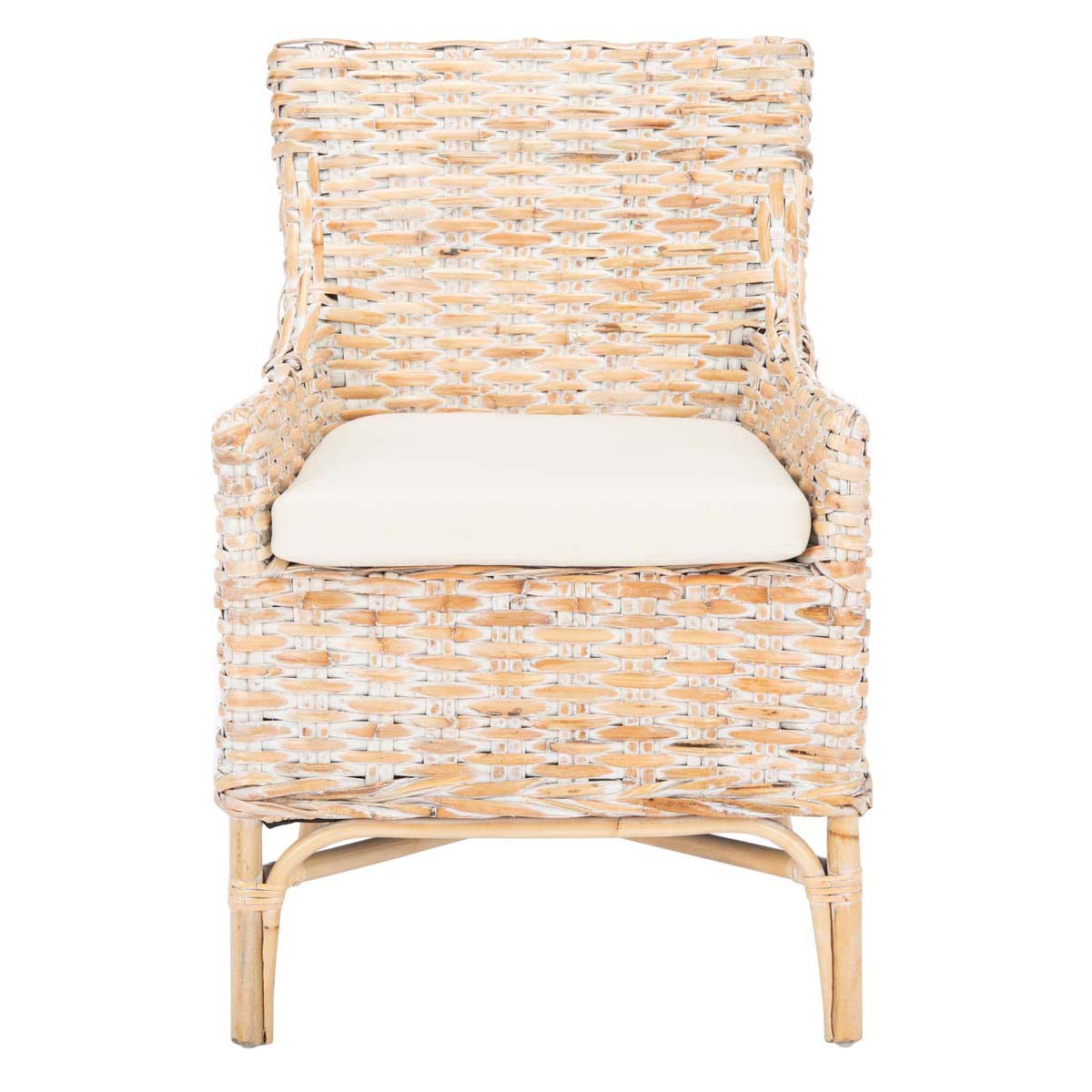 Safavieh Cristen Rattan Accent Chair With Cushion, ACH6513 - Natural White Wash