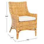 Safavieh Cristen Rattan Accent Chair With Cushion, ACH6513 - Natural/White