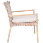 Safavieh Collette Rattan Accent Chair W/ Cushion , ACH6515 - Natural White Wash/ White