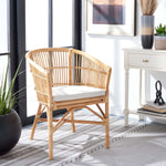 safavieh olivia rattan accent chair with cushion, ach6516 - Natural/White