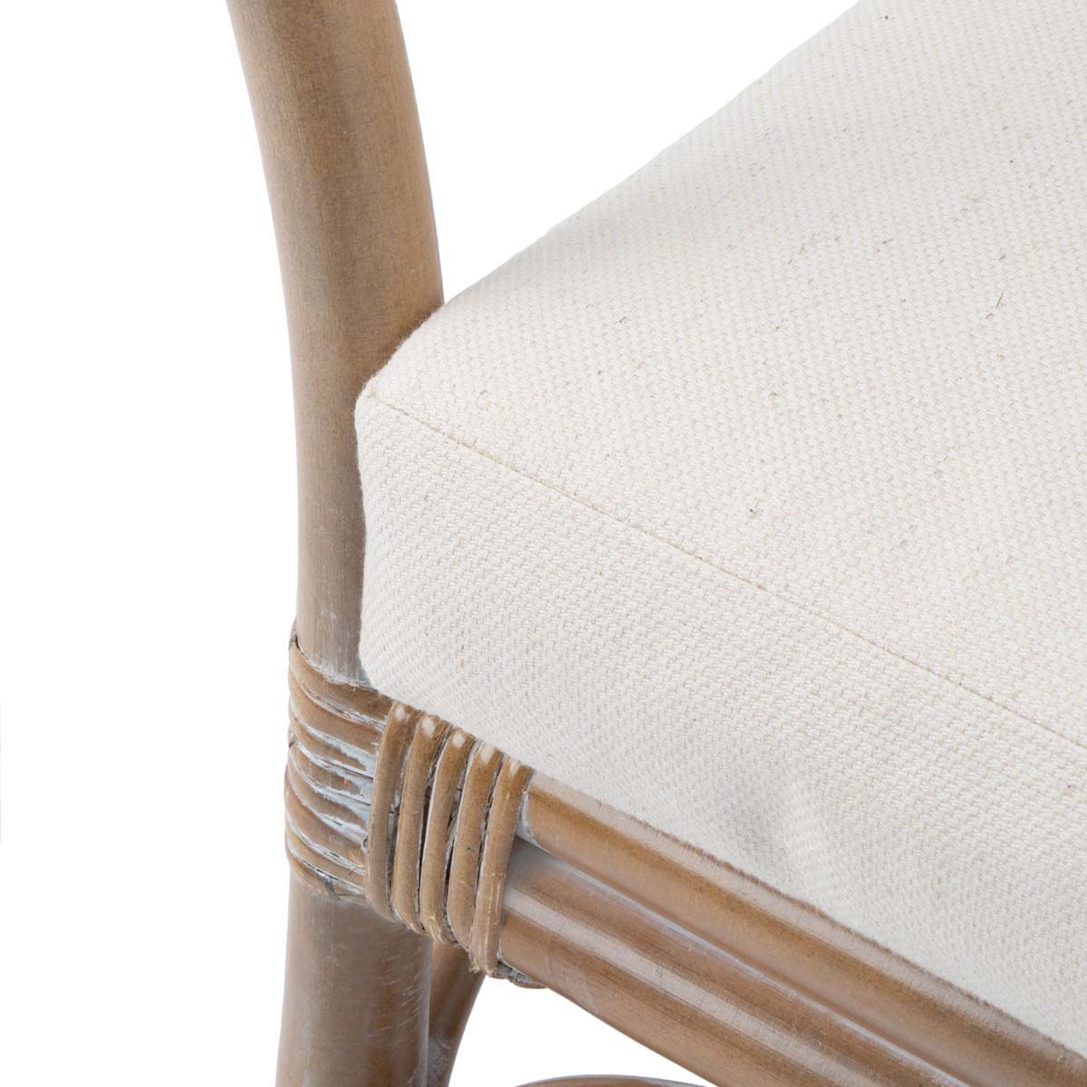Safavieh Dustin Rattan Accent Chair W/ Cushion , ACH6517 - Grey White Wash/ White