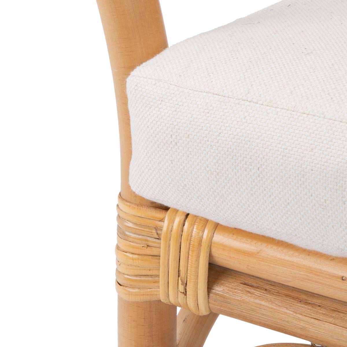 Safavieh Dustin Rattan Accent Chair W/ Cushion , ACH6517 - Natural/White