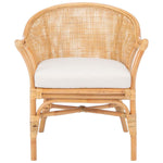 Safavieh Dustin Rattan Accent Chair W/ Cushion , ACH6517 - Natural/White
