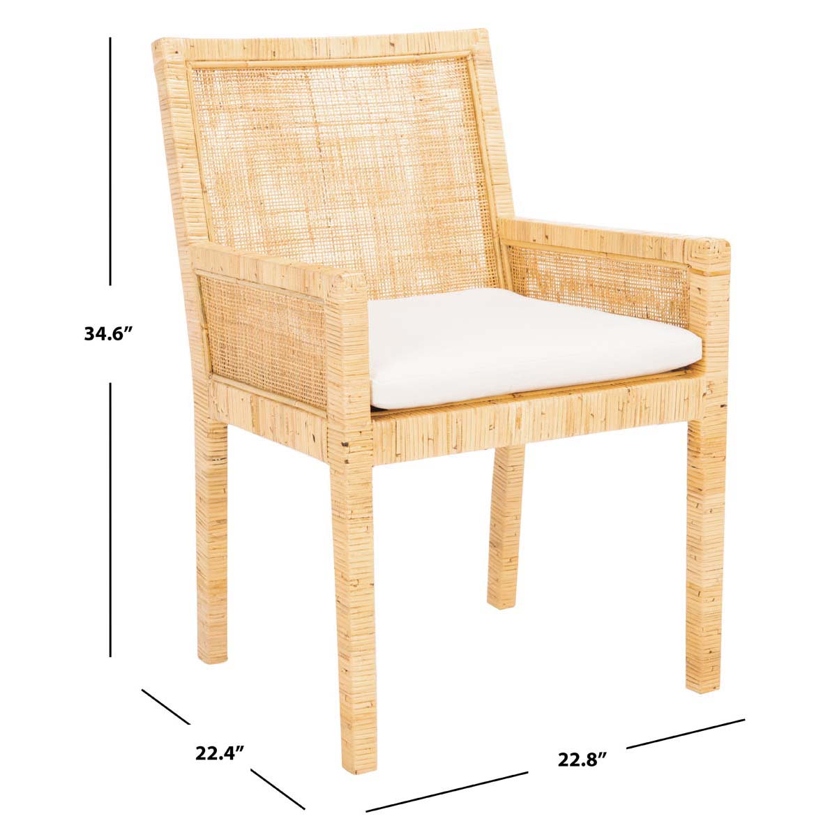 Safavieh Sarai Accent Chair W/ Cushion , ACH6520 - Natural / White