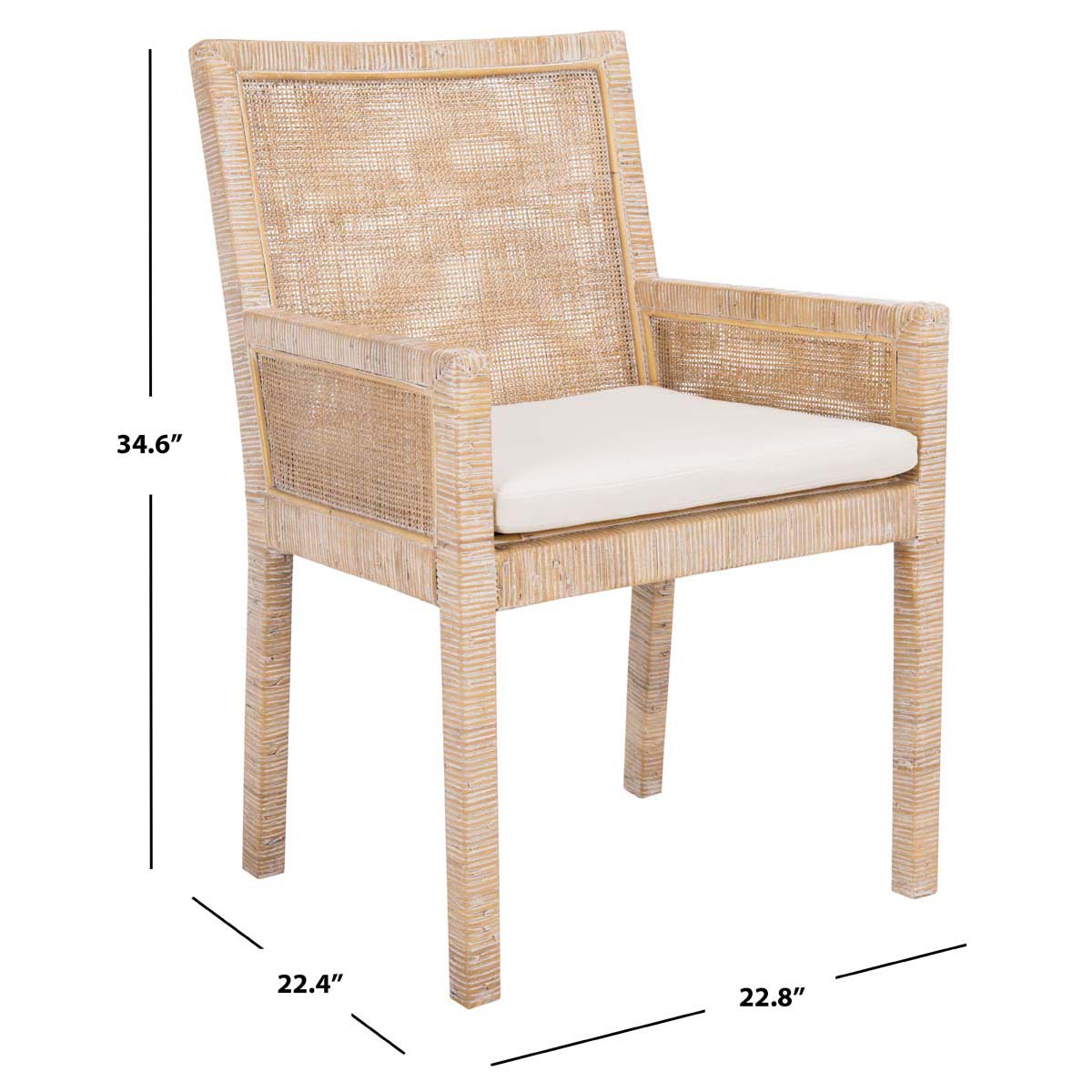 Safavieh Sarai Accent Chair W/ Cushion , ACH6520 - Grey White Wash/White