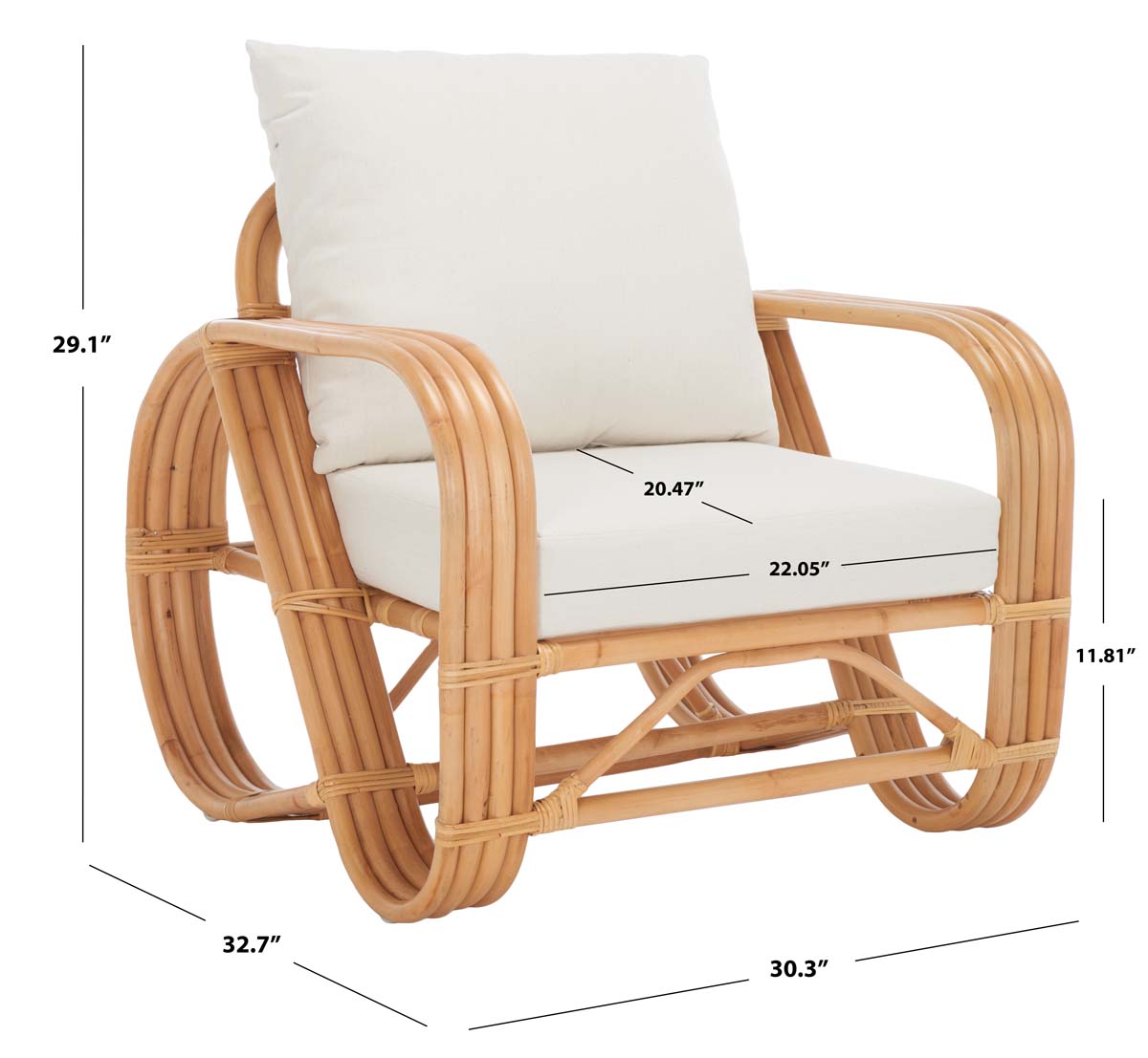 Safavieh Beia Accent Chair , ACH6521 - Natural / White