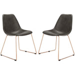 Safavieh Dorian Midcentury Modern Leather Dining Chair, ACH7003 - Grey/Copper (Set of 2)