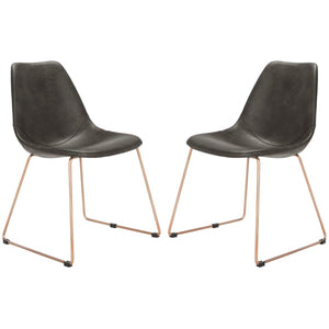 Safavieh Dorian Midcentury Modern Leather Dining Chair(Set of 2), ACH7003