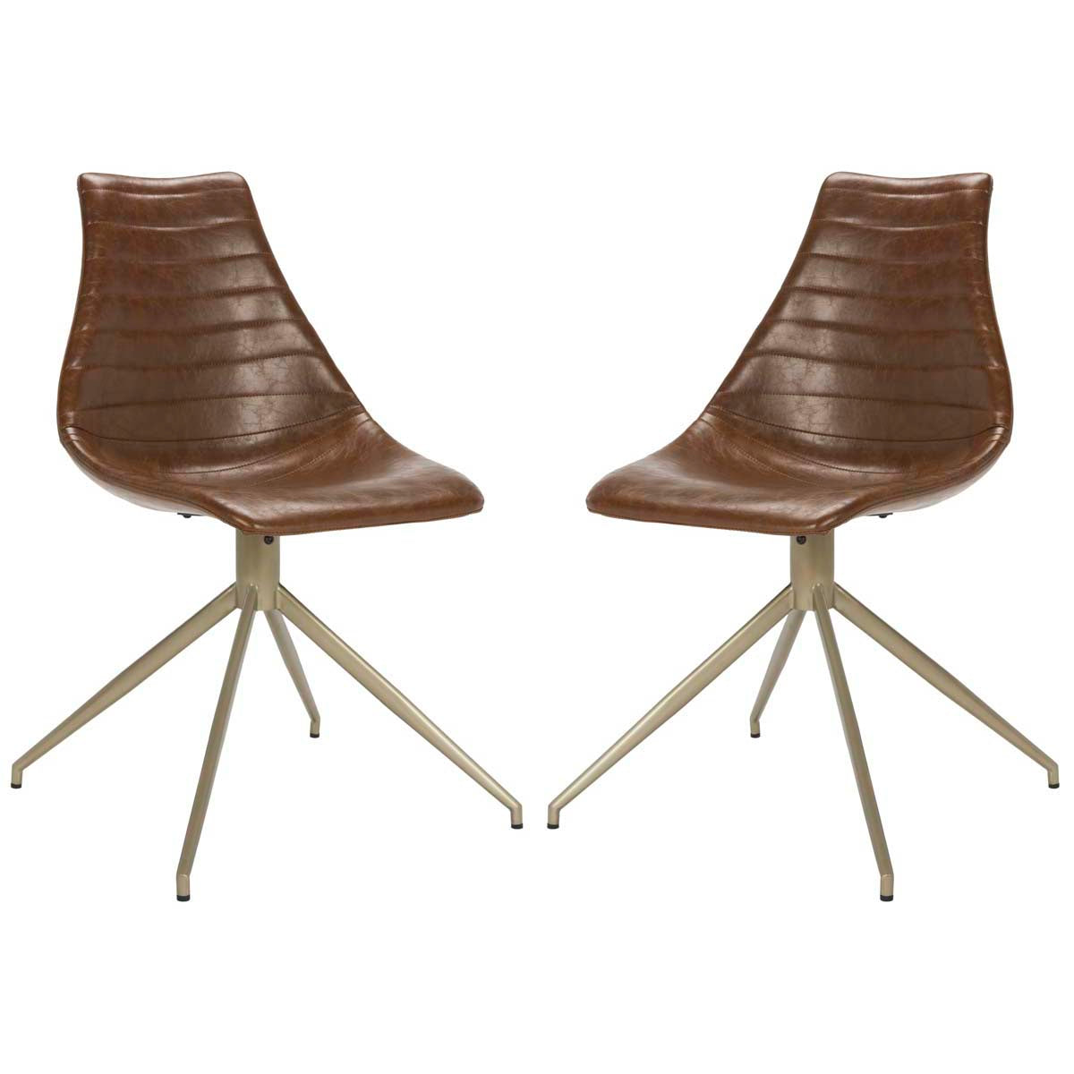 Safavieh Lynette Midcentury Modern Leather Swivel Dining Chair, ACH7006
